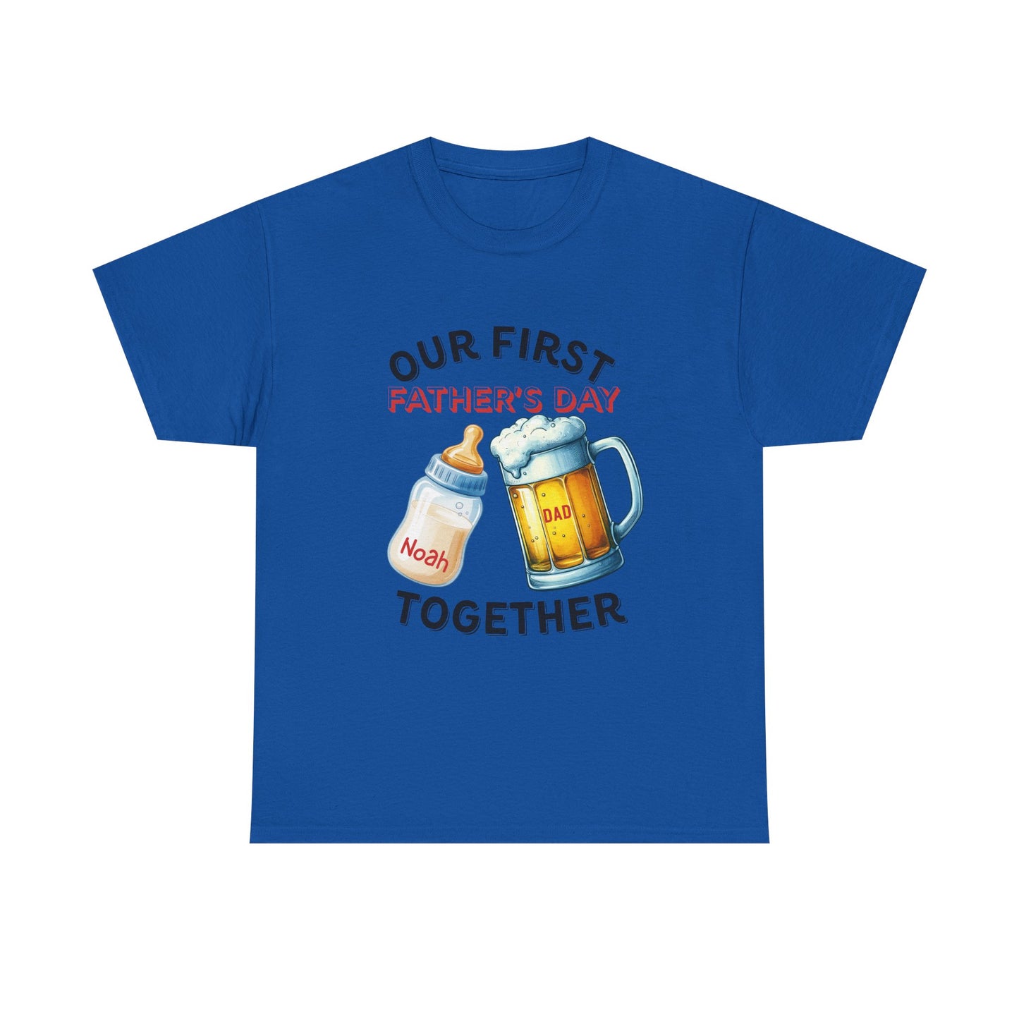 Our First Father's Day Tee | Unisex Heavy Cotton Shirt, Dad Gift, Family Celebration, Holiday Apparel, Cute Matching Outfit