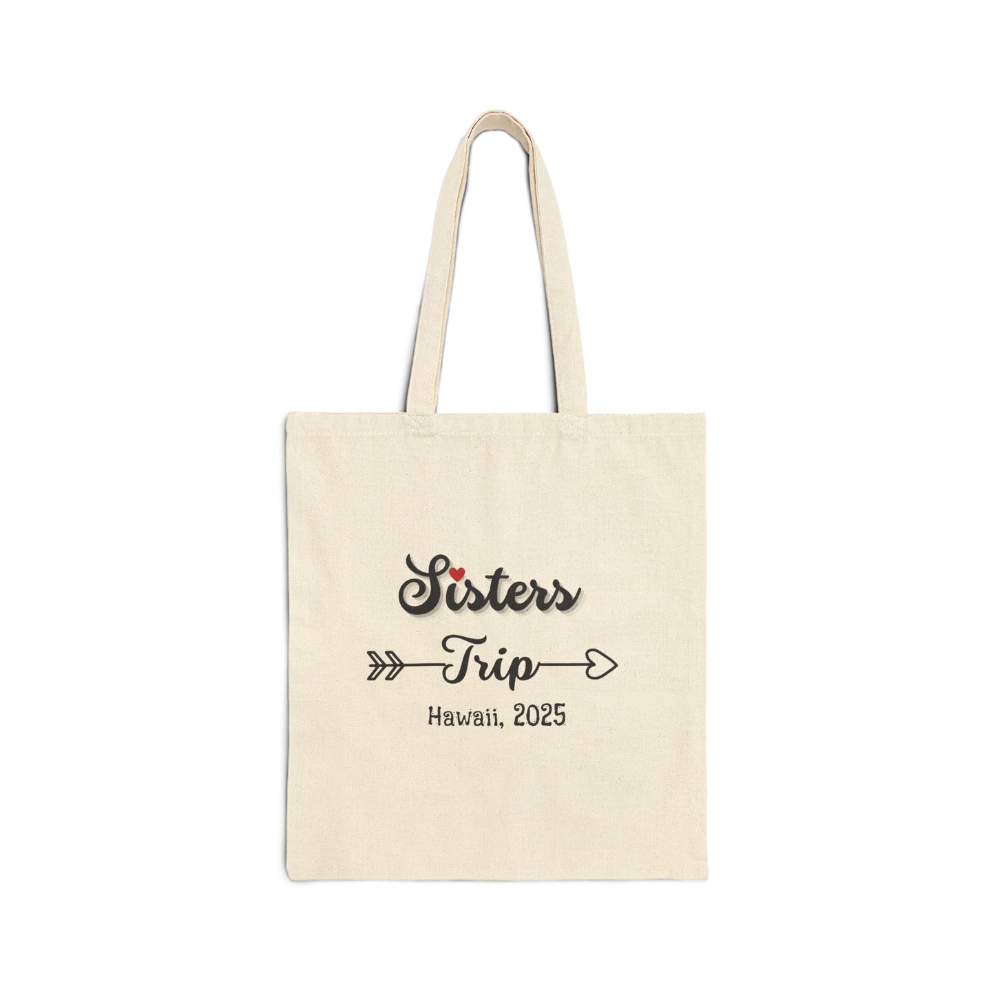 Sisters Trip Tote Bag, Personalized Gift for Sister, Large Canvas Bag for Travel, Eco-Friendly Beach Tote