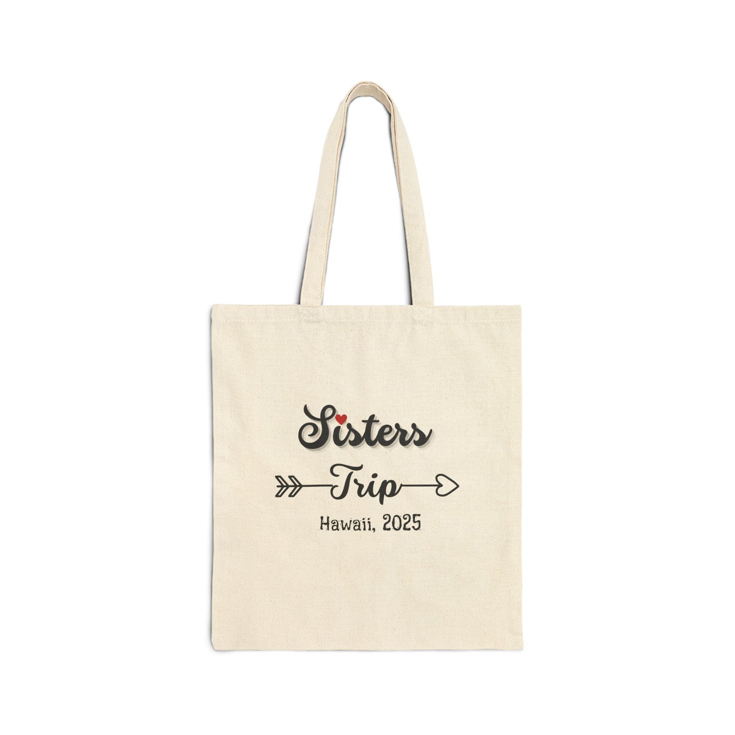 Sisters Trip Tote Bag, Personalized Gift for Sister, Large Canvas Bag for Travel, Eco-Friendly Beach Tote