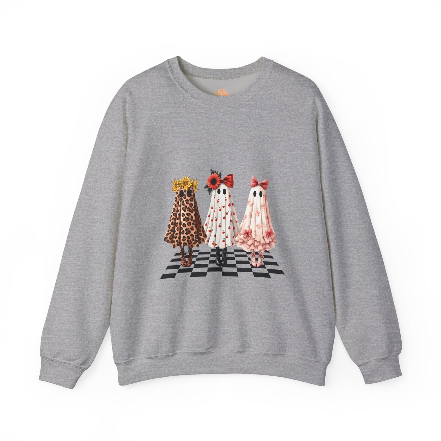Chic Graphic Sweatshirt with Flower Dresses, Trendy Sweatshirt for Women, Fashion Gift for Mother's Day, Casual Style for Every Season