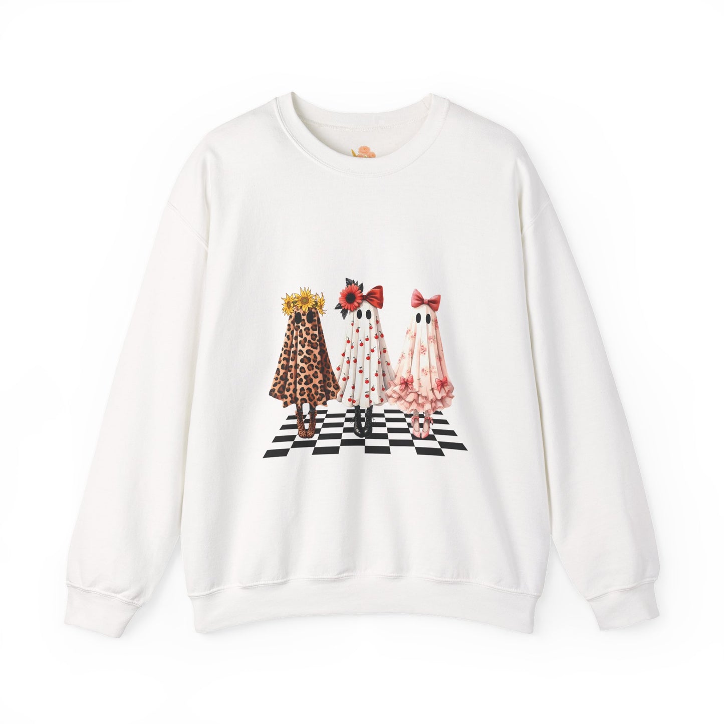 Chic Graphic Sweatshirt with Flower Dresses, Trendy Sweatshirt for Women, Fashion Gift for Mother's Day, Casual Style for Every Season