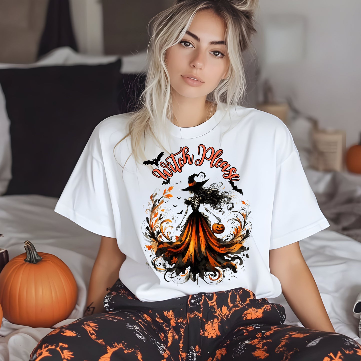 Halloween Witch Graphic T-Shirt | Spooky Season Apparel, Unisex Cute Tee, Witch Please Shirt, Autumn Fashion, Halloween Gifts