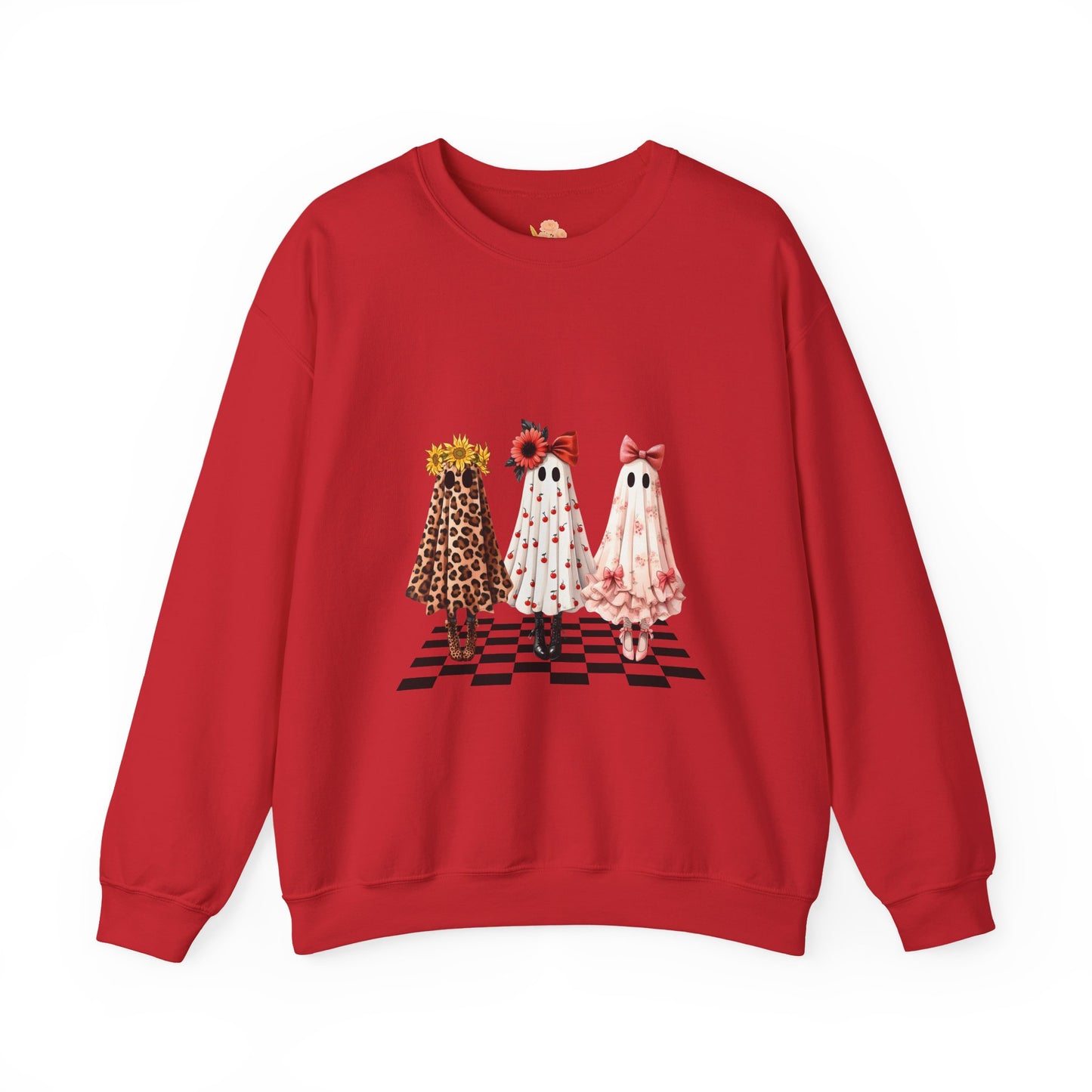 Chic Graphic Sweatshirt with Flower Dresses, Trendy Sweatshirt for Women, Fashion Gift for Mother's Day, Casual Style for Every Season