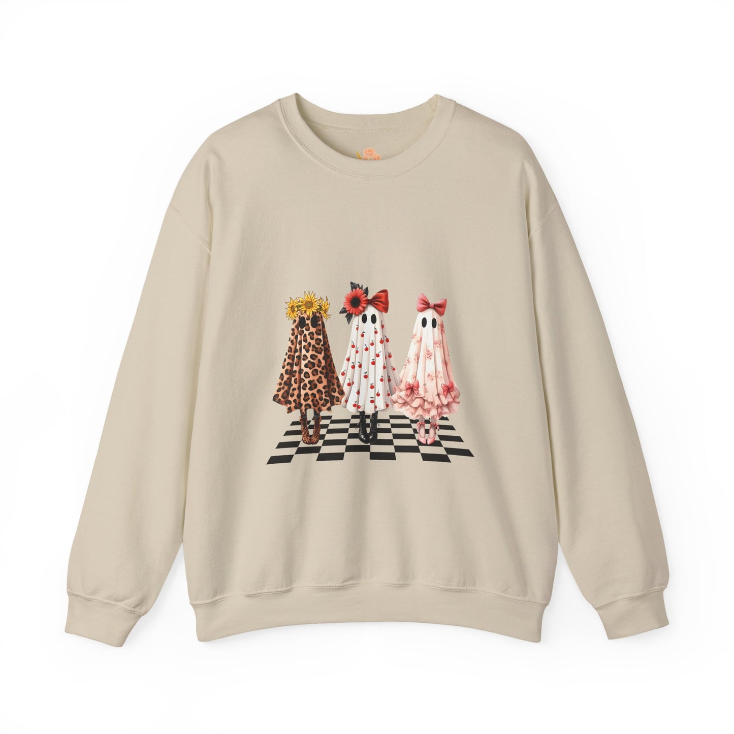 Chic Graphic Sweatshirt with Flower Dresses, Trendy Sweatshirt for Women, Fashion Gift for Mother's Day, Casual Style for Every Season